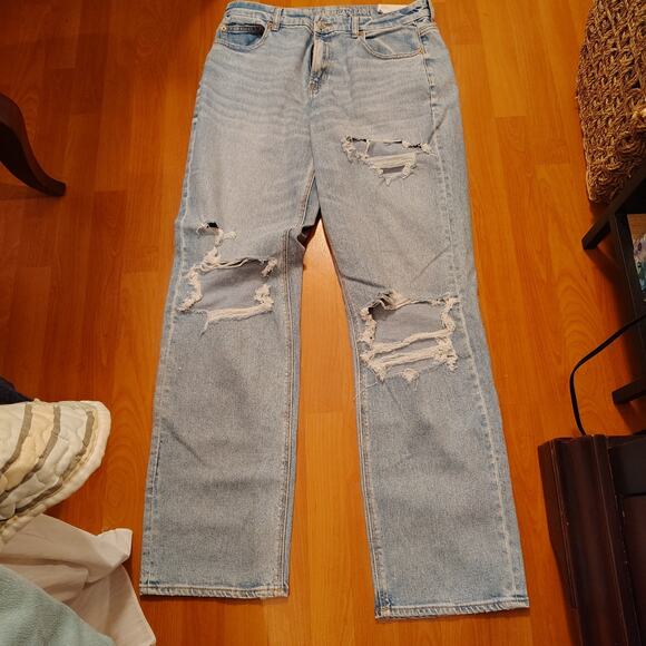 American Eagle Curvy Jeans – Size 14 xLong,NWT Distressed Knees & Back Pockets - Picture 4 of 13